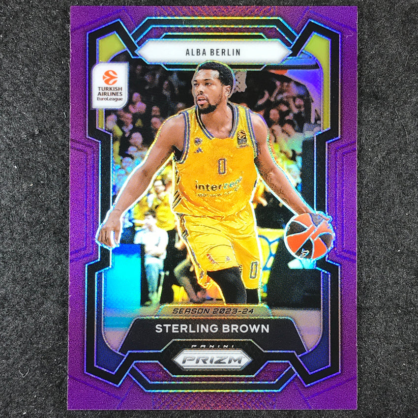 2023-24 Prizm EuroLeague STERLING BROWN Purple Prizm /99 #90