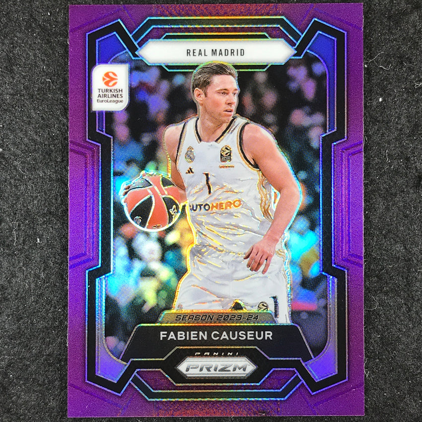 2023-24 Prizm EuroLeague FABIEN CAUSEUR Purple Prizm /99 #107