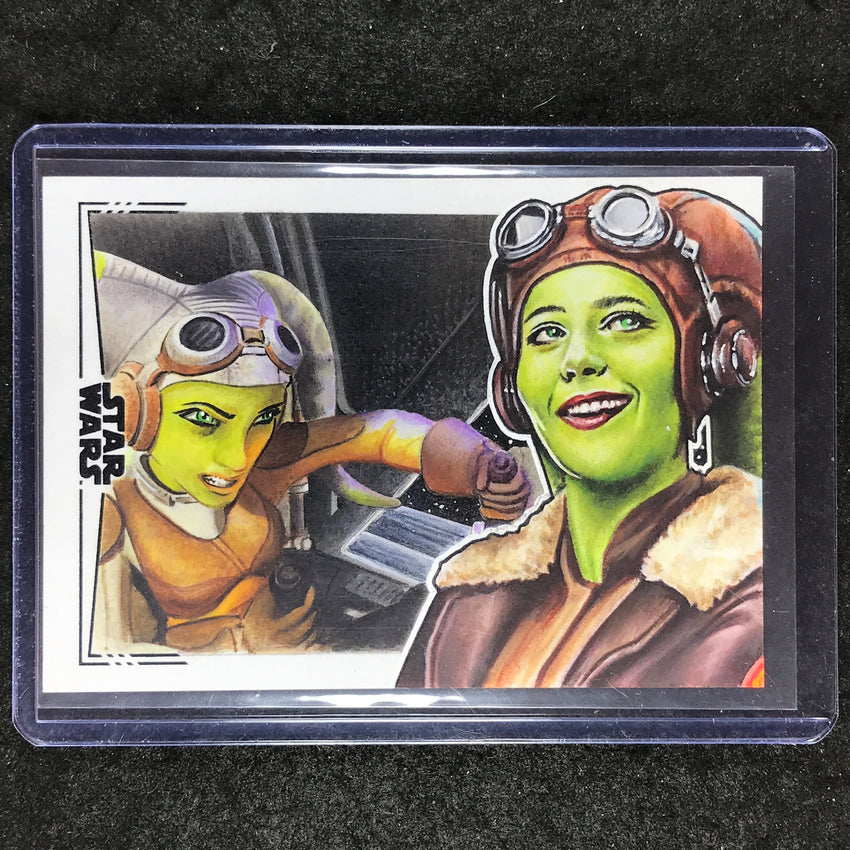 2024 Topps Chrome Star Wars HERA SYNDULLA Sketch Black Foil 1/1 JOSH TROUT