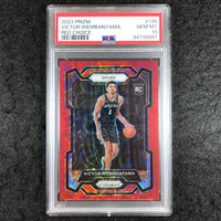 2023-24 Prizm VICTOR WEMBANYAMA Rookie Red Choice 44/88 #136 PSA 10 (987)