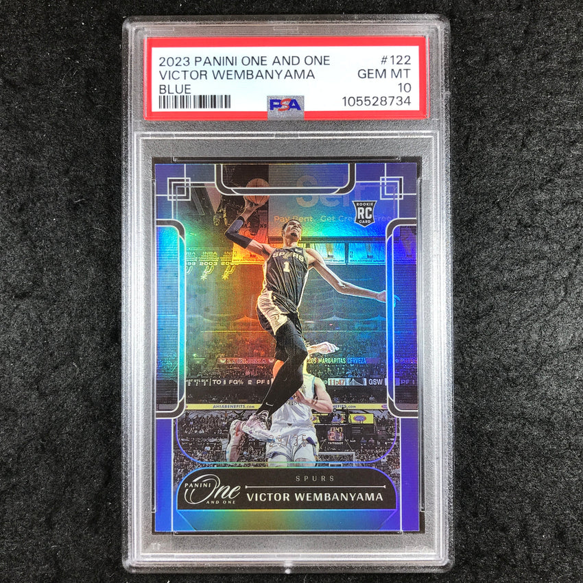 2023-24 One and One VICTOR WEMBANYAMA Rookie Blue 29/35 #122 PSA 10 (734)