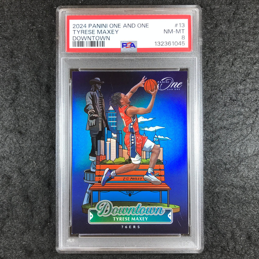 2024-25 One and One TYRESE MAXEY Downtown SSP #13 PSA 8 (045)