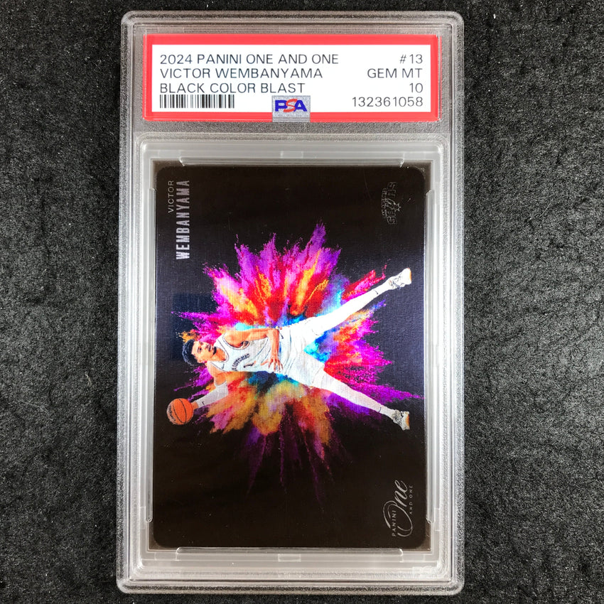2024-25 One and One VICTOR WEMBANYAMA Black Color Blast SSP #13 PSA 10 (058)