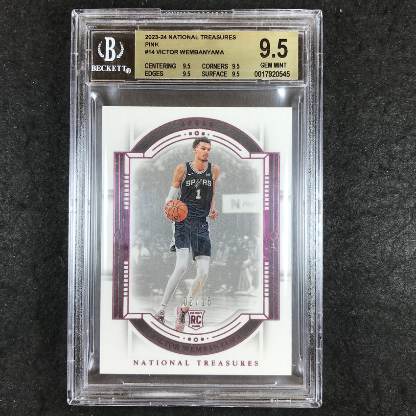 2023-24 National Treasures VICTOR WEMBANYAMA Rookie Pink 2/15 #14 BGS 9.5 (545)