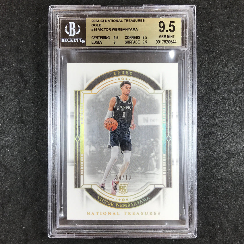 2023-24 National Treasures VICTOR WEMBANYAMA Rookie Gold 4/10 #14 BGS 9.5 (544)