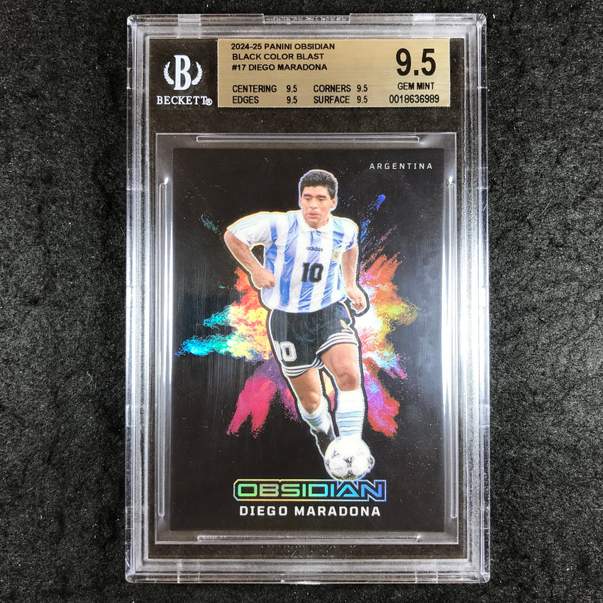2024-25 Obsidian DIEGO MARADONA Black Color Blast SSP #17 BGS 9.5 (989)
