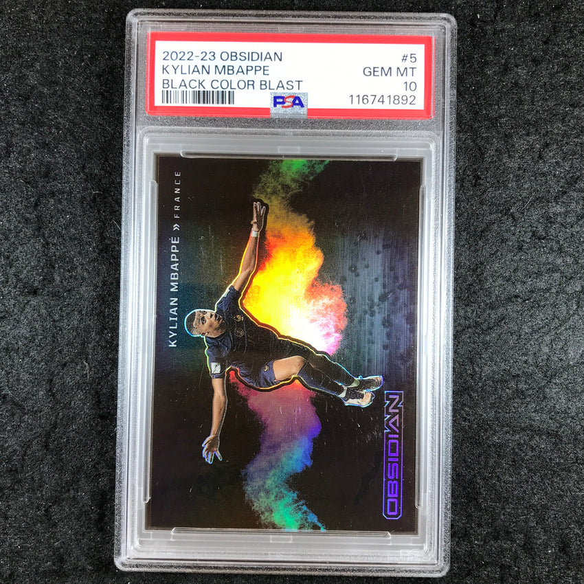 2022-23 Obsidian KYLIAN MBAPPE Black Color Blast SSP #5 PSA 10 (892)