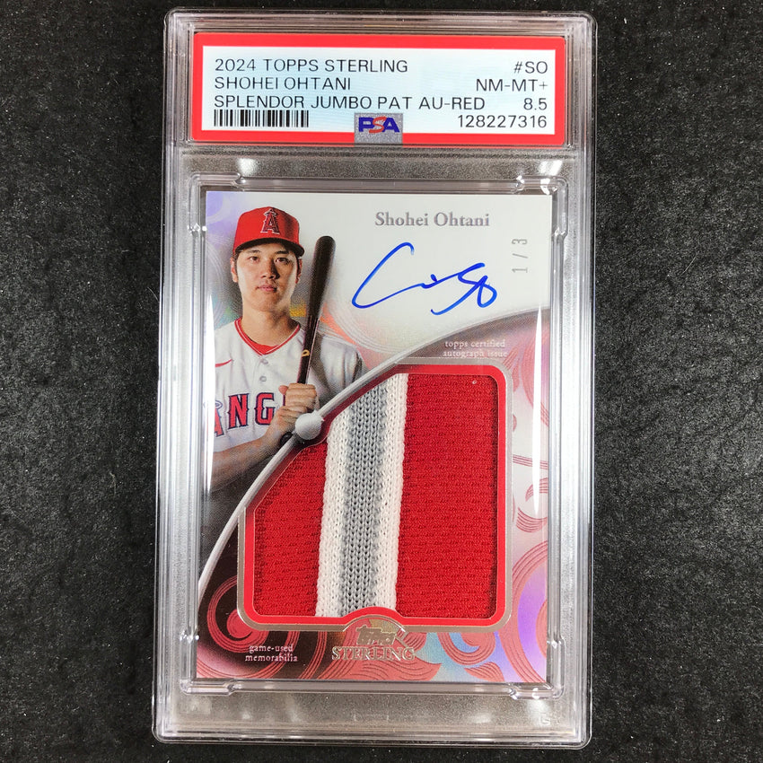 2024 Topps Sterling SHOHEI OHTANI Splendor Jumbo Patch Auto 1/3 PSA 8.5 (316)