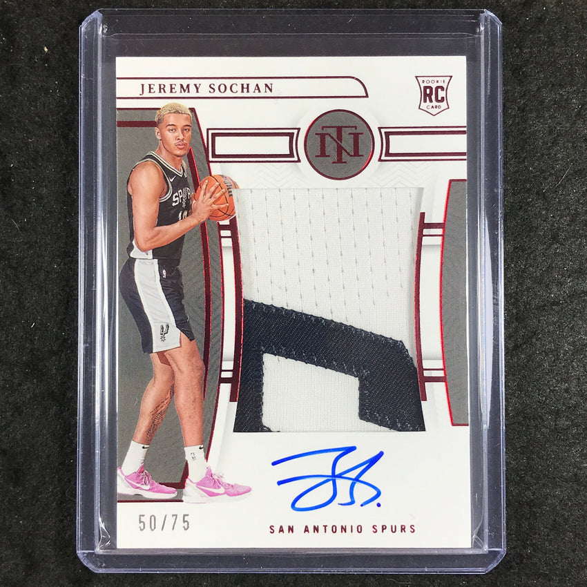 2022-23 National Treasures JEREMY SOCHAN Rookie Patch Auto Red 50/75 #142