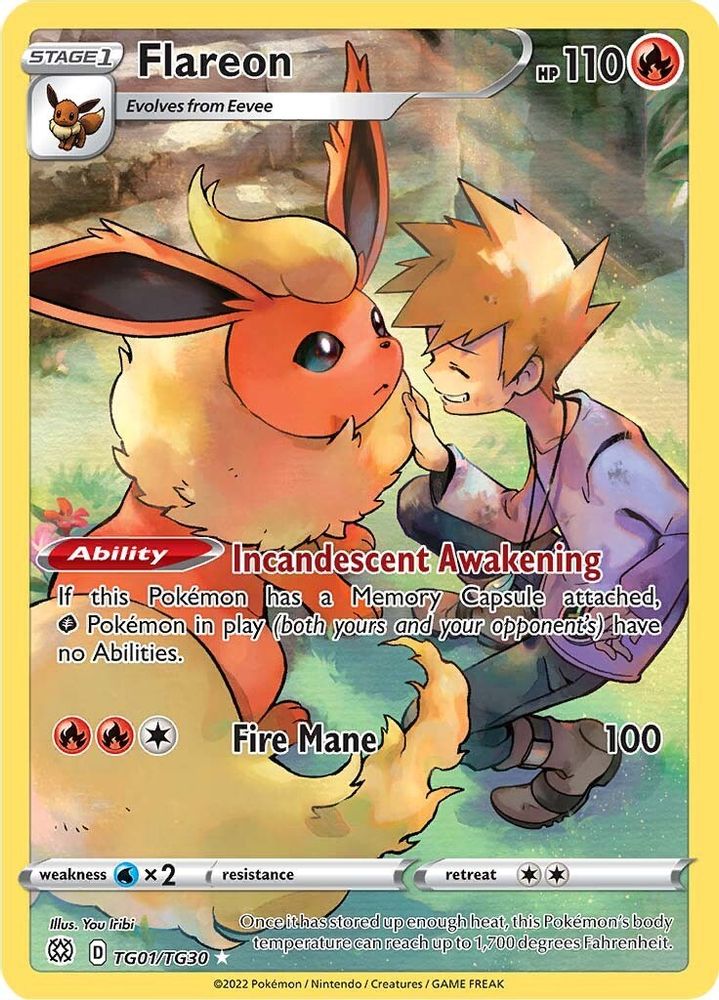 Flareon - [  TG01/TG30 ] - Ultra Rare - Pokemon SWSH09 Brilliant Stars Trainer Gallery