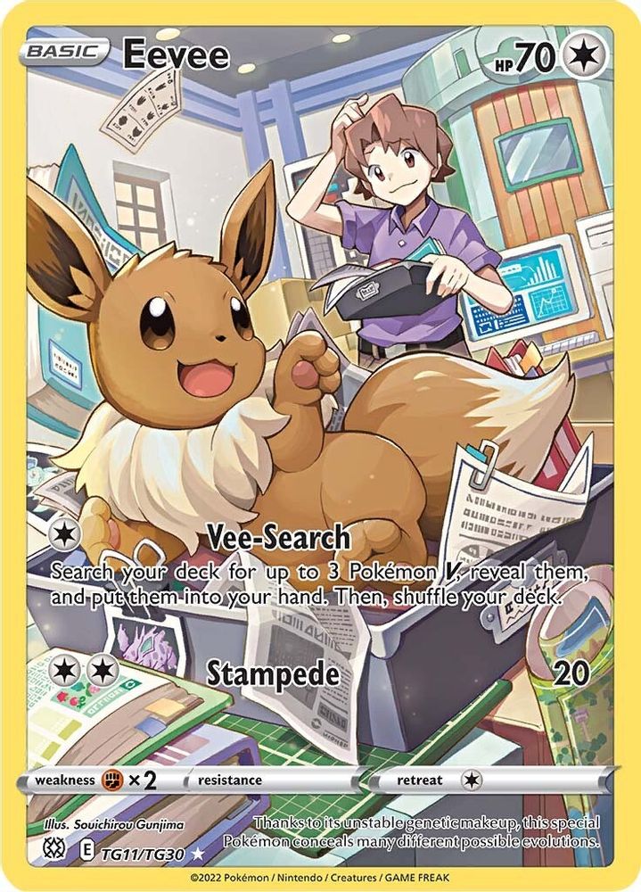 Eevee - [  TG11/TG30 ] - Ultra Rare - Pokemon SWSH09 Brilliant Stars Trainer Gallery
