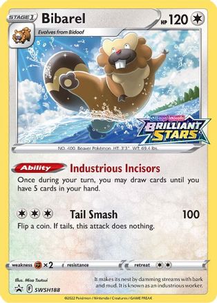 Bibarel - SWSH188 - Pokemon SWSH Sword & Shield Promo