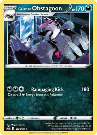 Galarian Obstagoon - SWSH193 - Pokemon SWSH Sword & Shield Promo