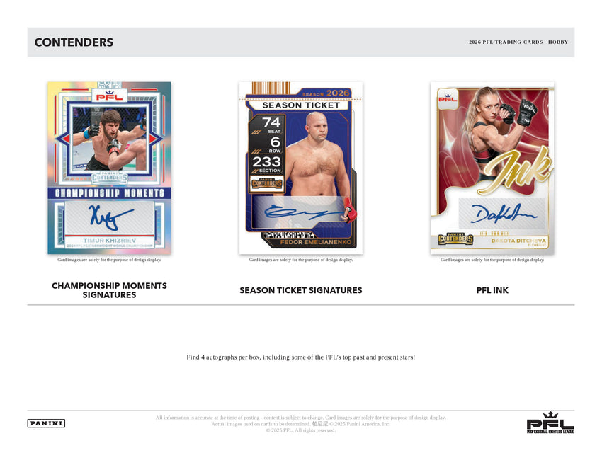 2026 Panini Contenders Professional Fighters League PFL Hobby Box (Pre Order)