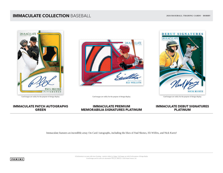 2026 Panini Immaculate Baseball Hobby Box (Pre Order)