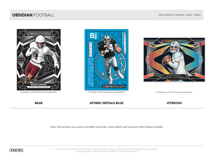 2026 Panini Obsidian Football Hobby Box (Pre Order)-Cherry Collectables