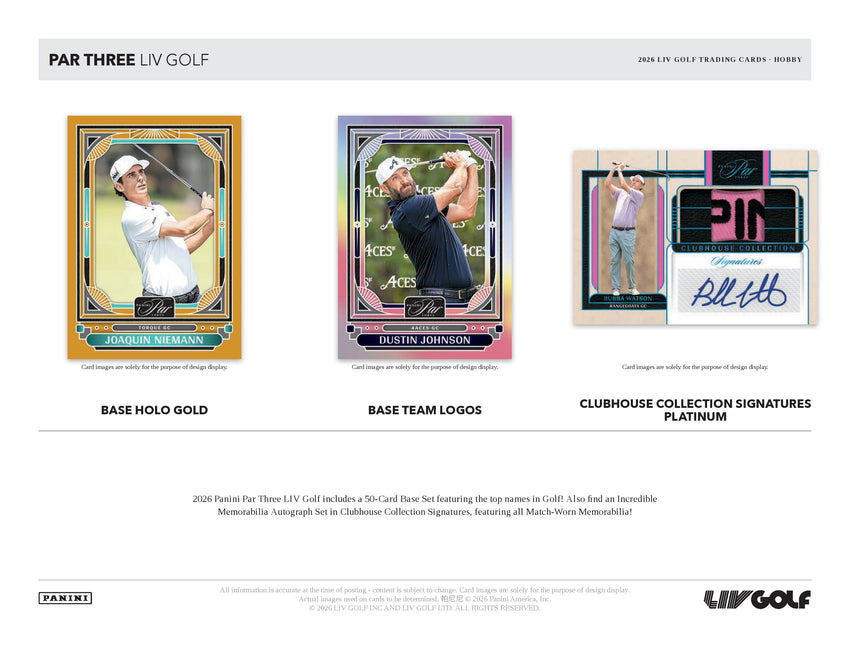 2026 Panini Par Three LIV Golf Hobby Box (Pre Order)-Cherry Collectables