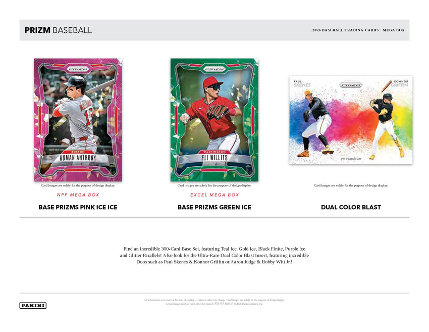 2026 Panini Prizm Baseball Mega Box (Pre Order)-Cherry Collectables