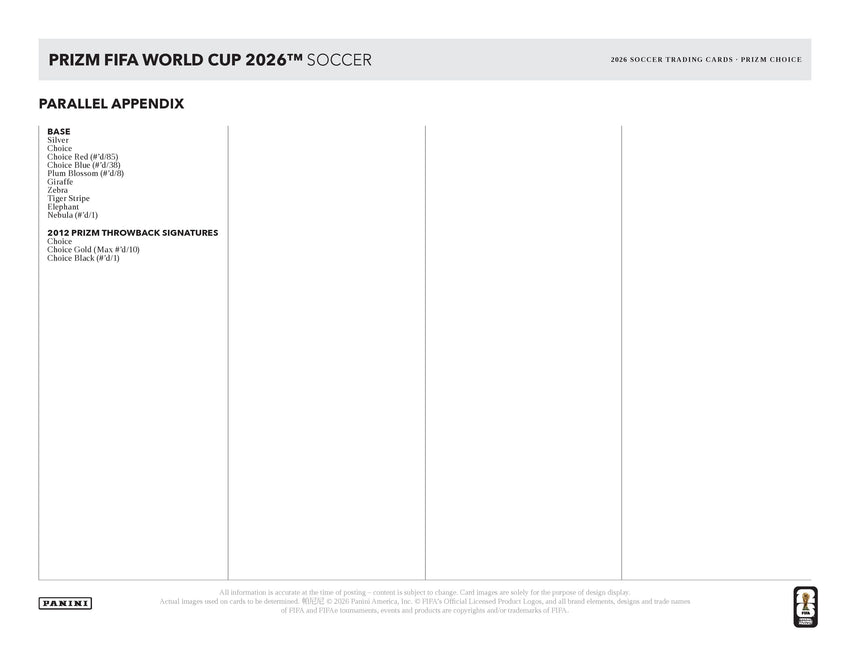 2026 Panini Prizm FIFA World Cup Soccer Choice Box (Pre Order)