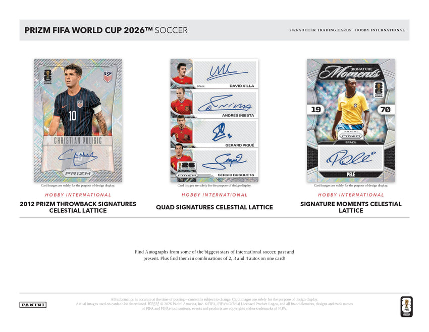 2026 Panini Prizm FIFA World Cup Soccer Hobby International Box (Pre Order)