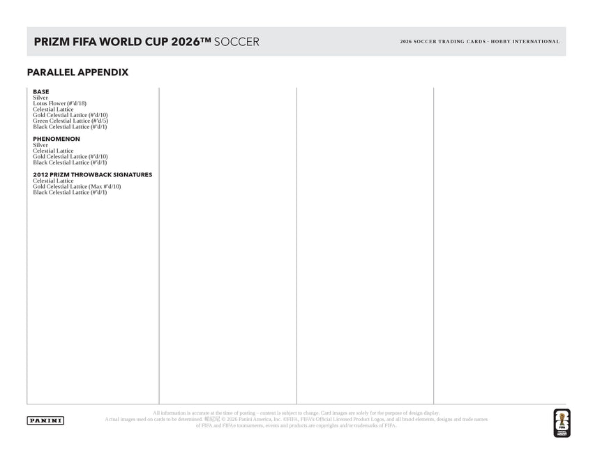 2026 Panini Prizm FIFA World Cup Soccer Hobby International Box (Pre Order)