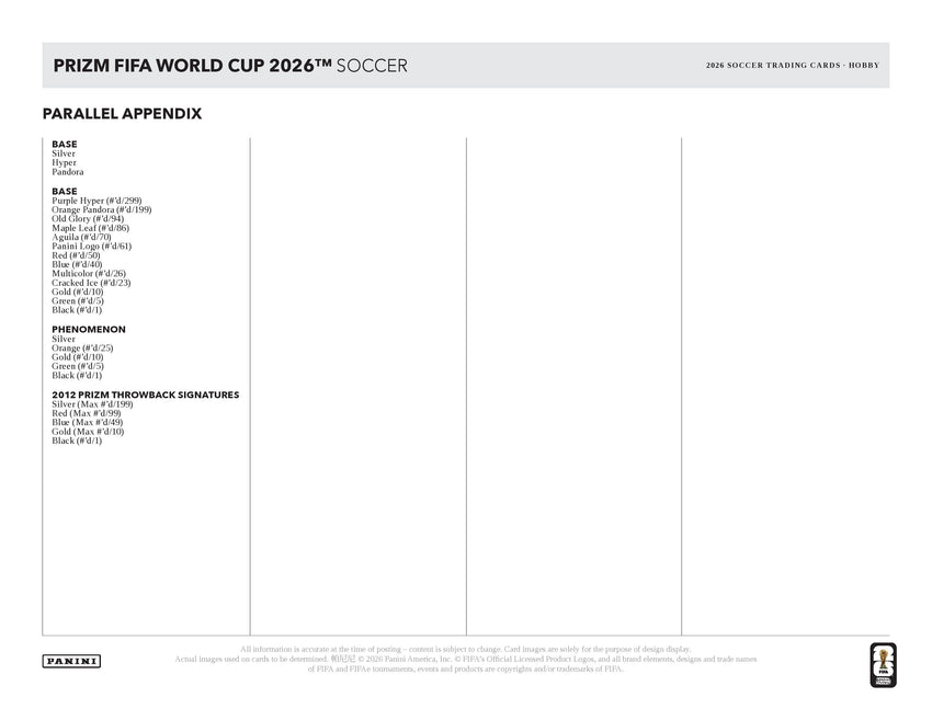 2026 Panini Prizm FIFA World Cup Soccer Hobby Pack