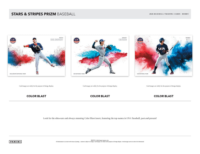 2026 Panini USA Stars & Stripes Prizm Baseball Hobby Box (Pre Order)