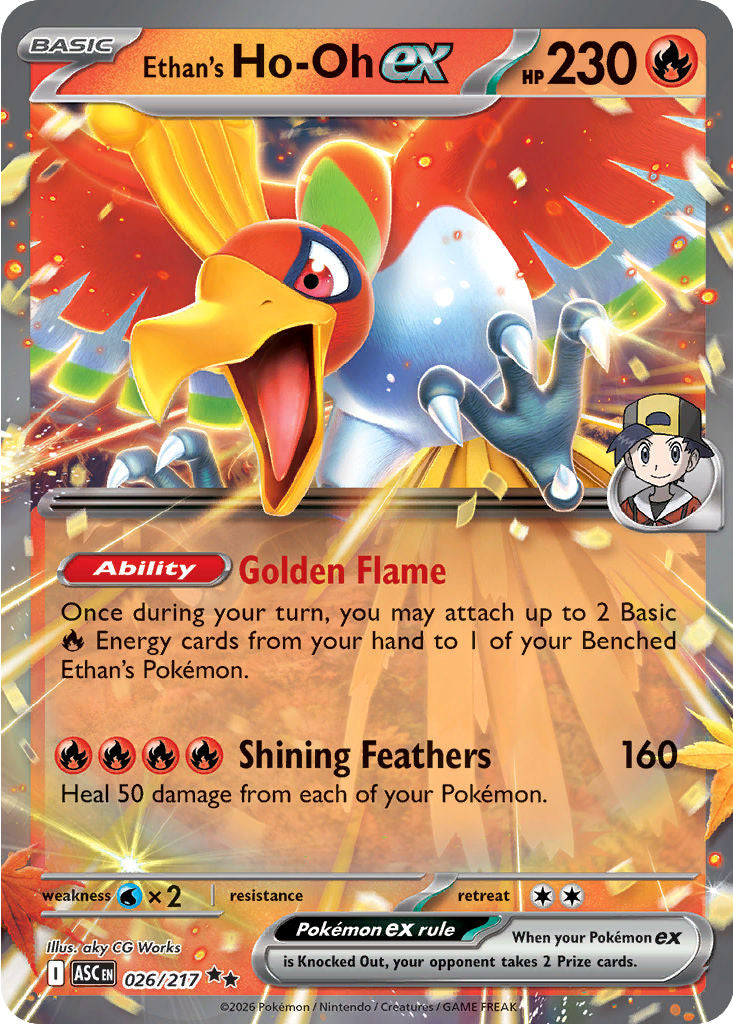 Ethan's Ho-Oh ex - ( 026 ) - Double Rare - Pokemon ME Ascended Heroes