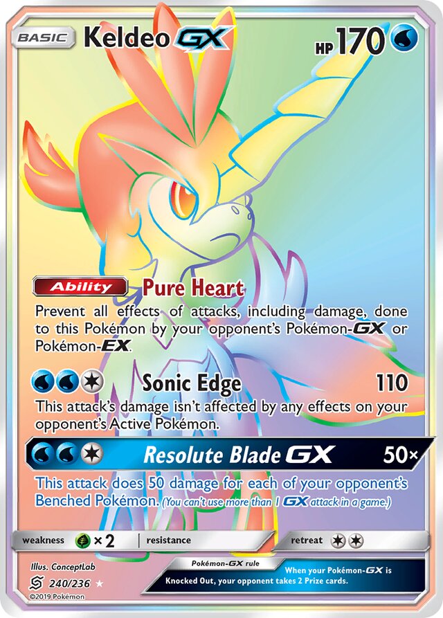 HYPER RARE Keldeo GX - 240/236 - Unified Minds