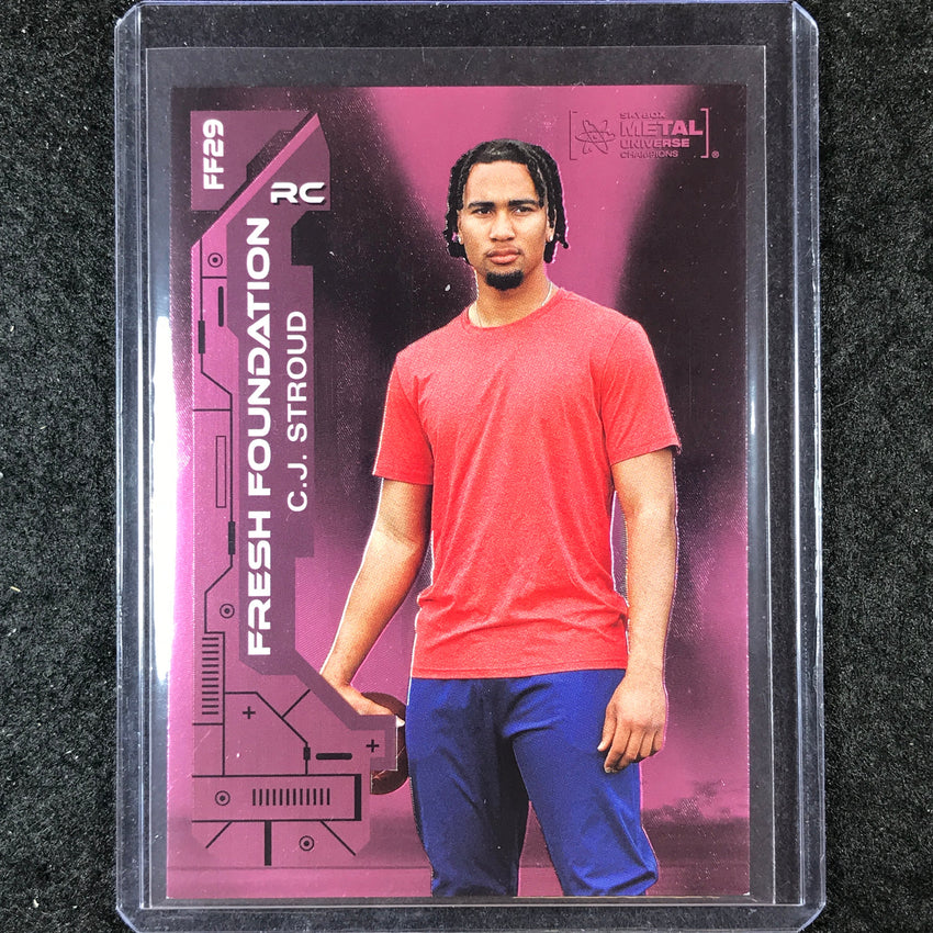 2023 Metal Universe Champions C.J. STROUD Fresh Foundation Rookie Pink FX 29/75