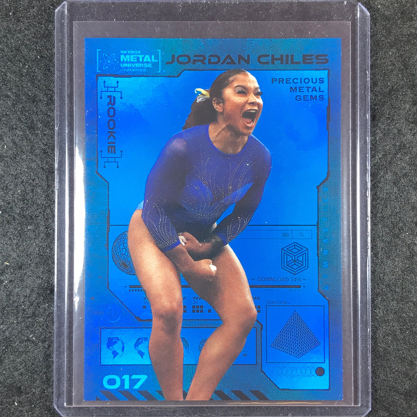 2023 Metal Universe Champions JORDAN CHILES Rookie Blue Precious Metal Gems 5/50