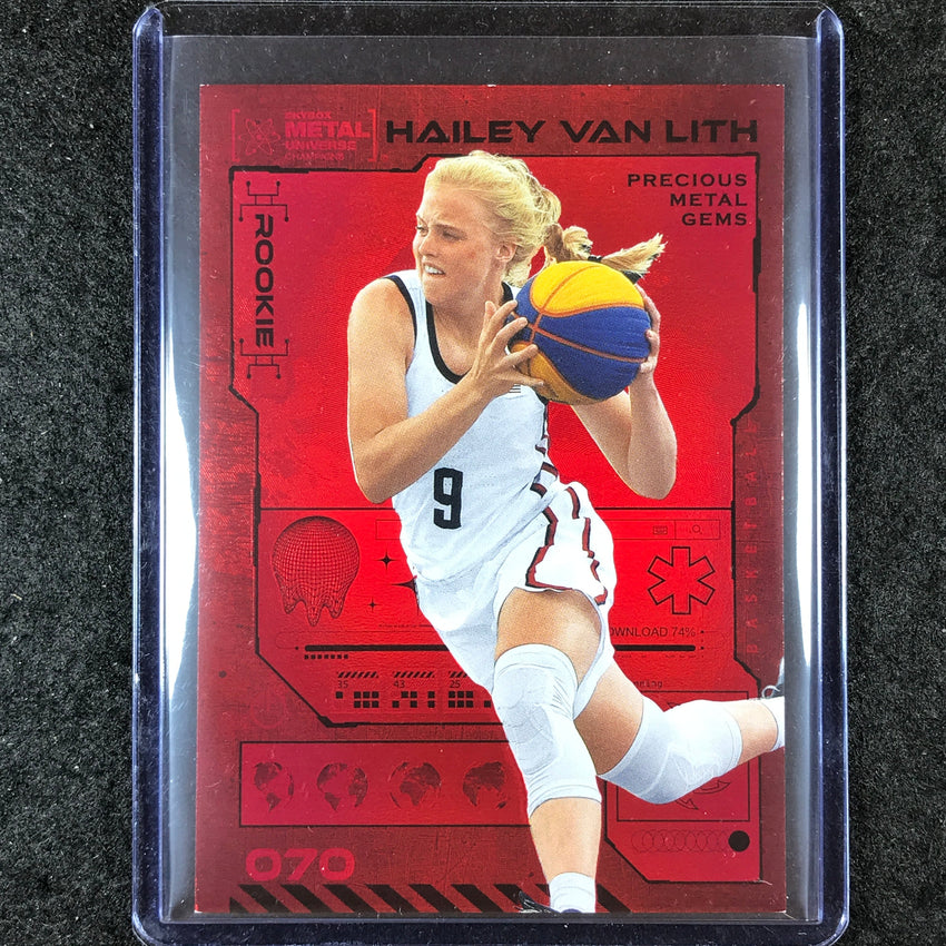 2023 Metal Universe Champions HAILEY VAN LITH Rookie Red Metal Gems 43/100 #70