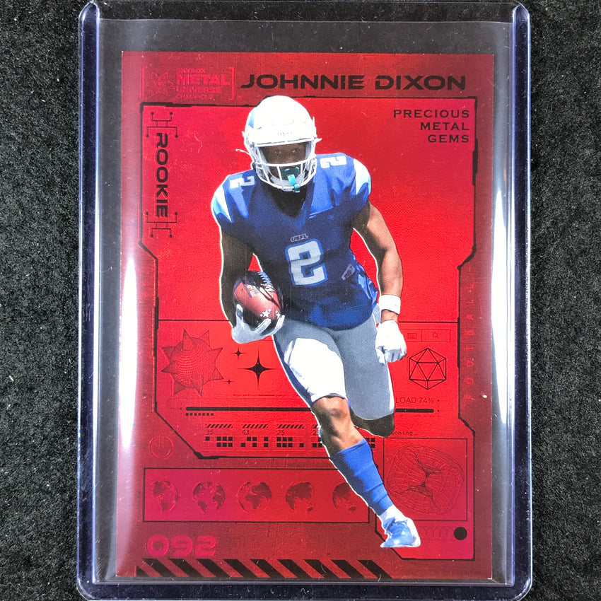 2023 Metal Universe Champions JOHNNIE DIXON Rookie Red Precious Metal Gem 98/100