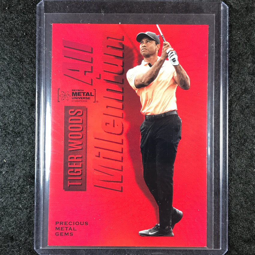 2023 Metal Universe Champions TIGER WOODS All-Millennium Red Metal Gems 90/100
