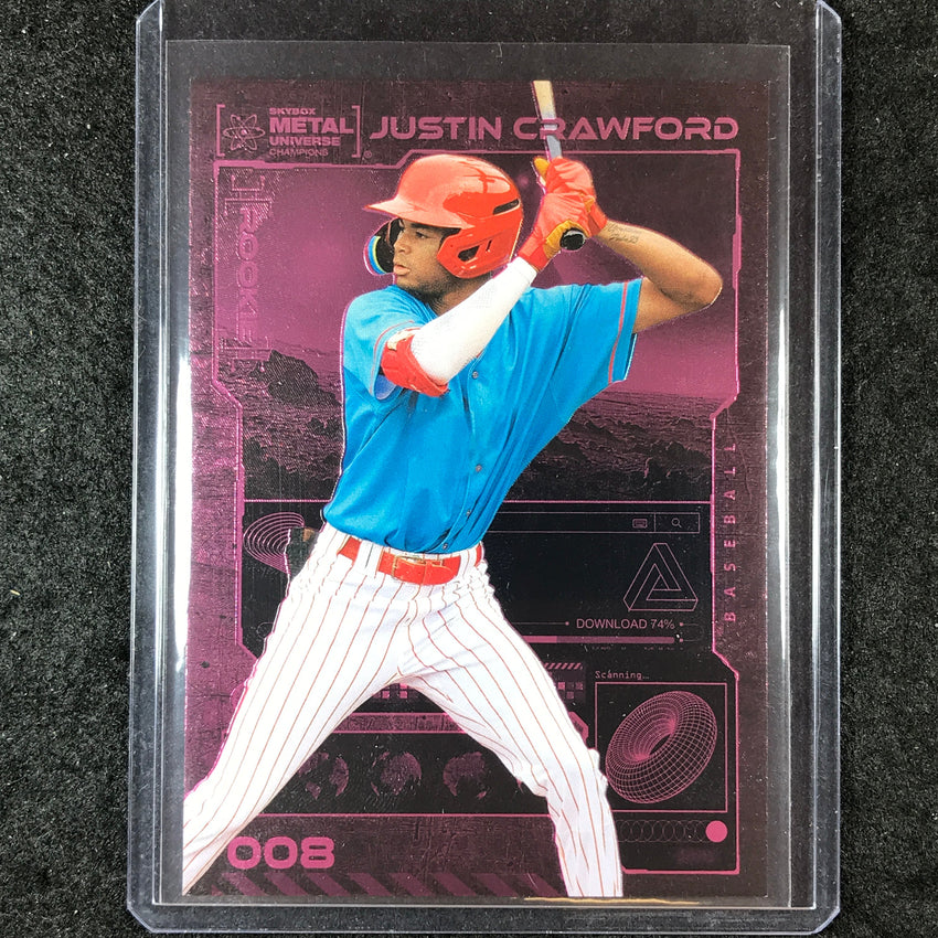2023 Metal Universe Champions JUSTIN CRAWFORD Pink FX 14/75 #8