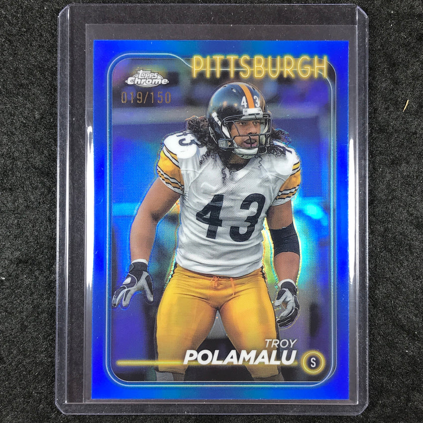 2024 Topps Chrome Football TROY POLAMALU Base Blue 19/150 #162