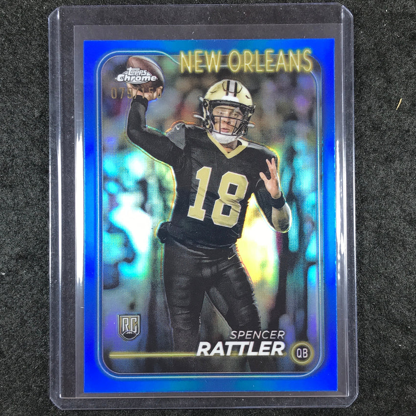 2024 Topps Chrome Football SPENCER RATTLER Rookie Base Blue 79/150 #213