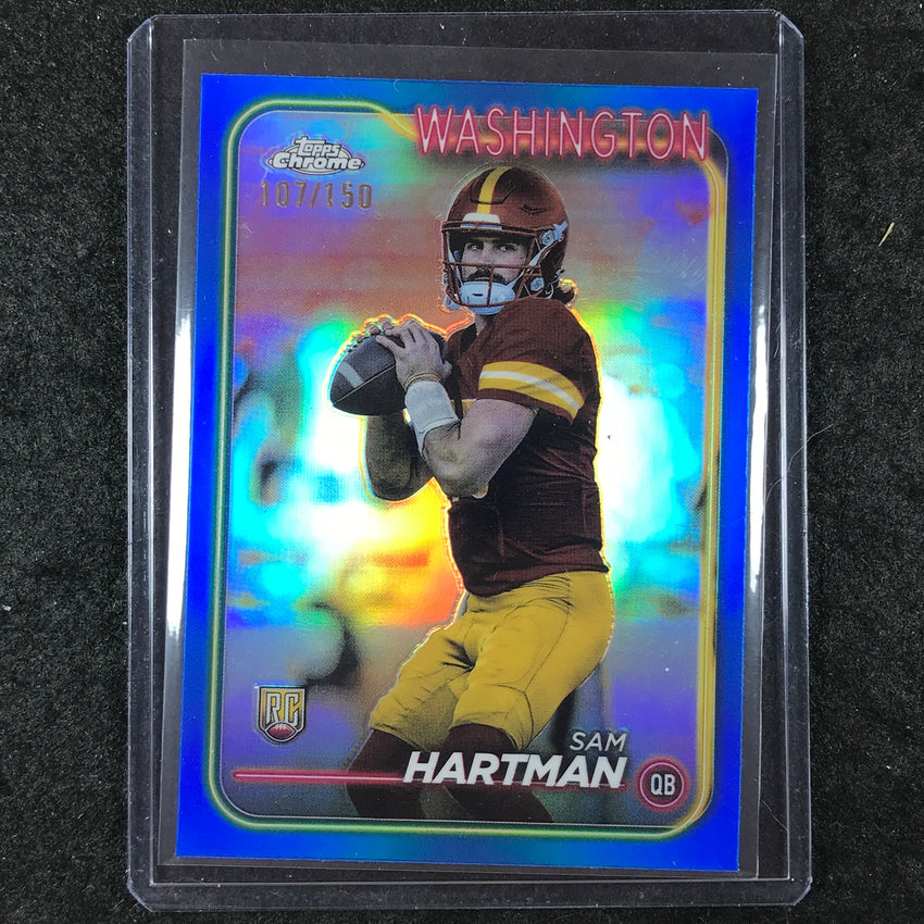 2024 Topps Chrome Football SAM HARTMAN Rookie Base Blue 107/150 #235