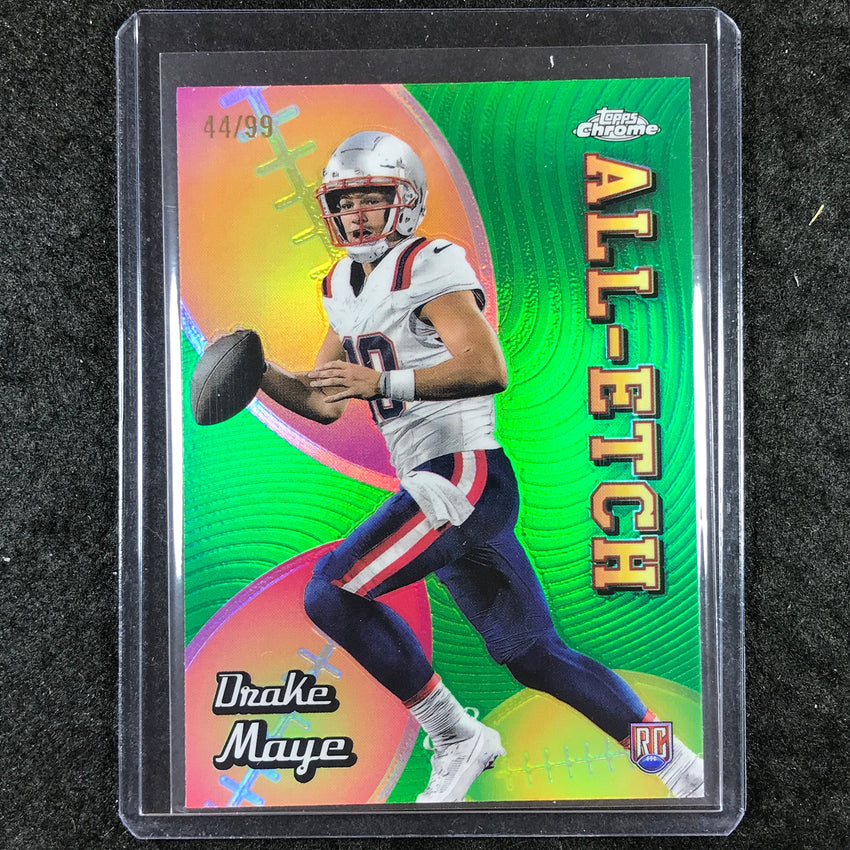 2024 Topps Chrome Football DRAKE MAYE All-Etch Rookie Green 44/99