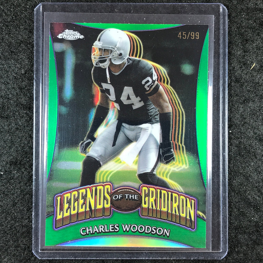 2024 Topps Chrome Football CHARLES WOODSON Legends of the Gridiron Green 45/99