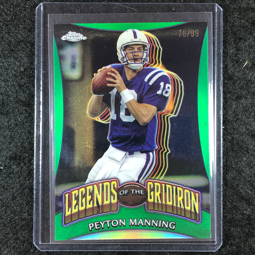 2024 Topps Chrome Football PEYTON MANNING Legends of the Gridiron Green 76/99 #2