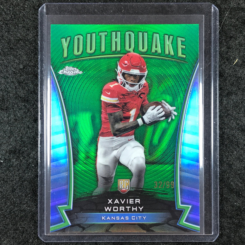 2024 Topps Chrome Football XAVIER WORTHY Youthquake Rookie Green 32/99 #18