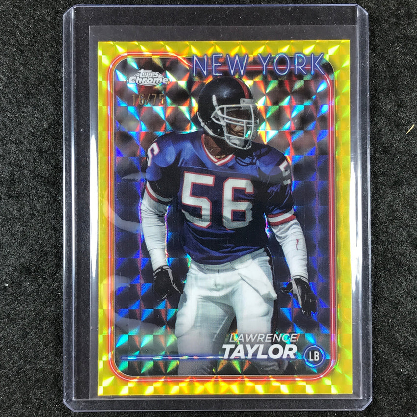 2024 Topps Chrome Football LAWRENCE TAYLOR Base Yellow Geometric 16/75 #139
