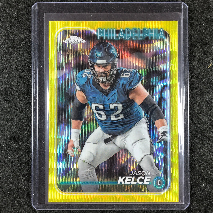 2024 Topps Chrome Football JASON KELCE Base Yellow Wave 26/75 #160