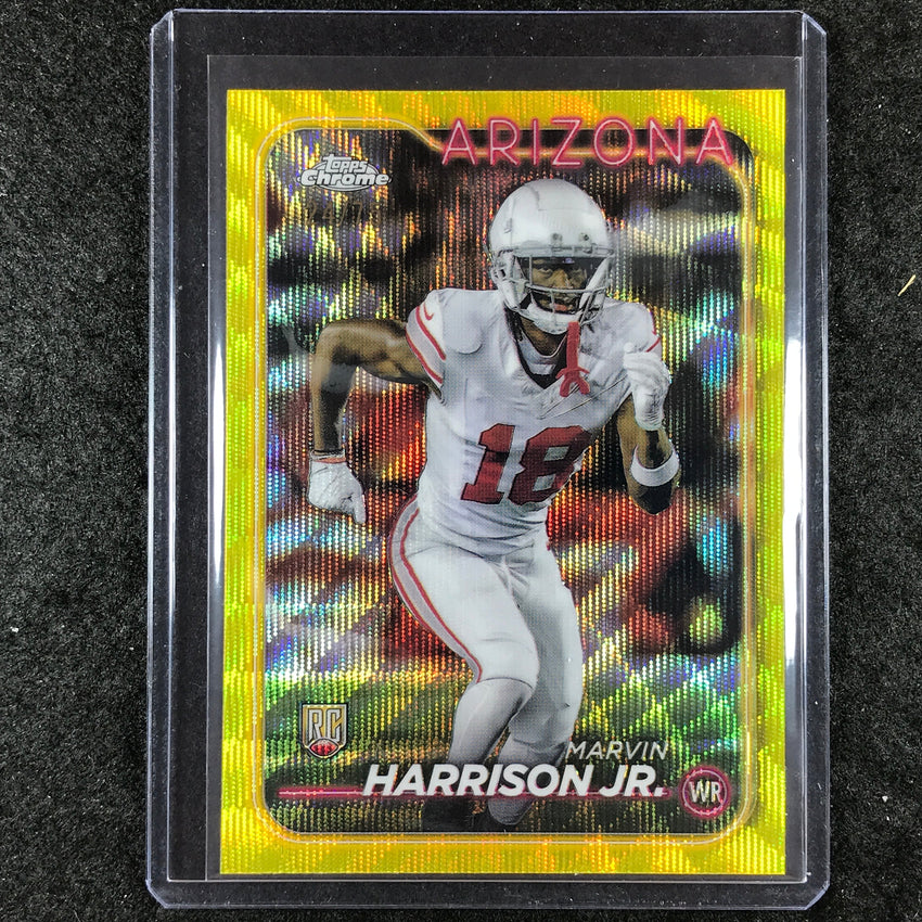 2024 Topps Chrome Football MARVIN HARRISON JR. Rookie Yellow Wave 24/75 #204