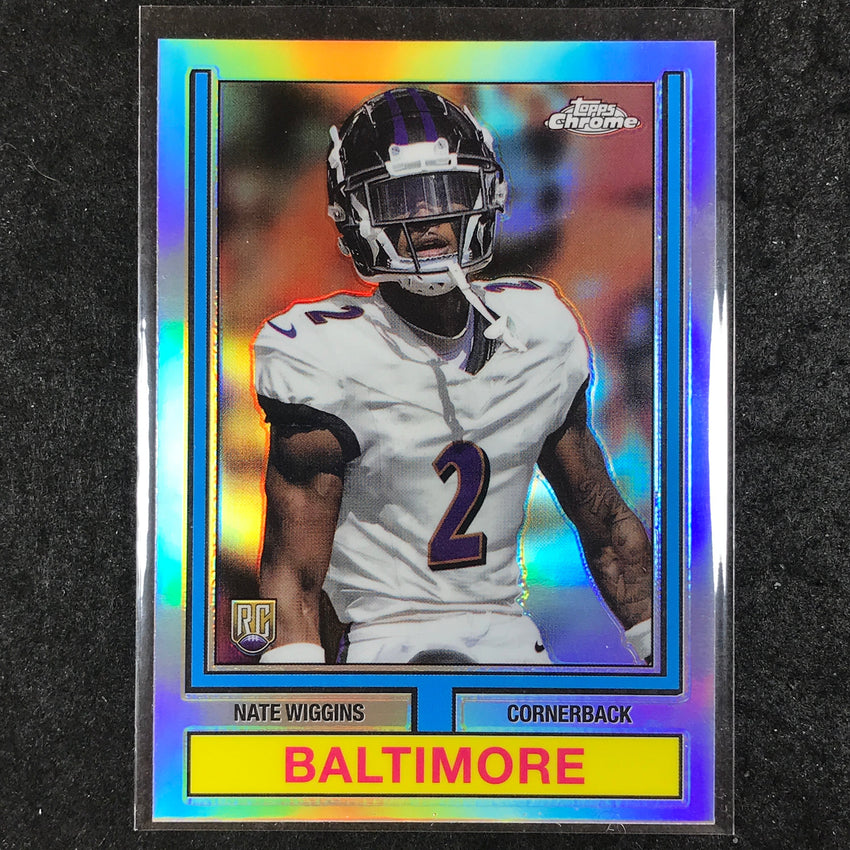 2024 Topps Chrome Football NATE WIGGINS 1974 Topps Football Rookie Refractor #15