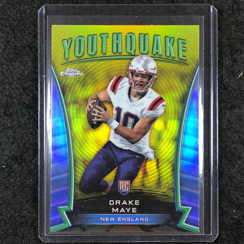 2024 Topps Chrome Football DRAKE MAYE Youthquake Rookie Yellow 32/75 #2