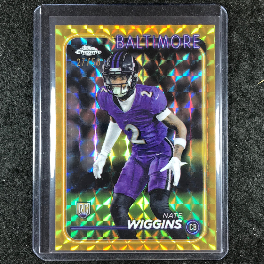 2024 Topps Chrome Football NATE WIGGINS Rookie Base Gold Geometric 27/50 #227