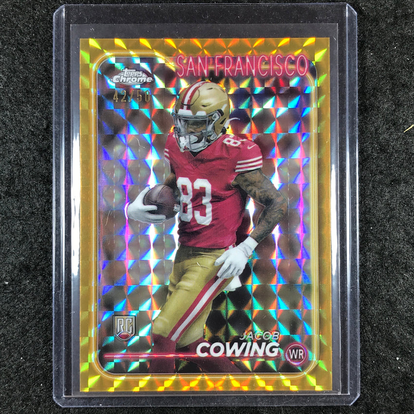2024 Topps Chrome Football JACOB COWING Rookie Base Gold Geometric 42/50 #285