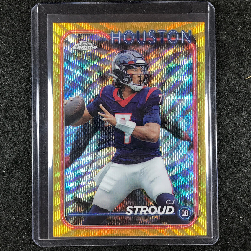 2024 Topps Chrome Football CJ STROUD Base Gold Wave 18/50 #83